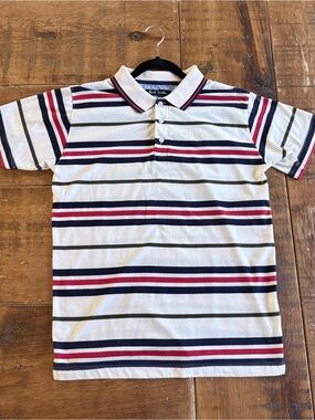Paul Smith Polo Shirt in White, Navy & Red, men’s large.